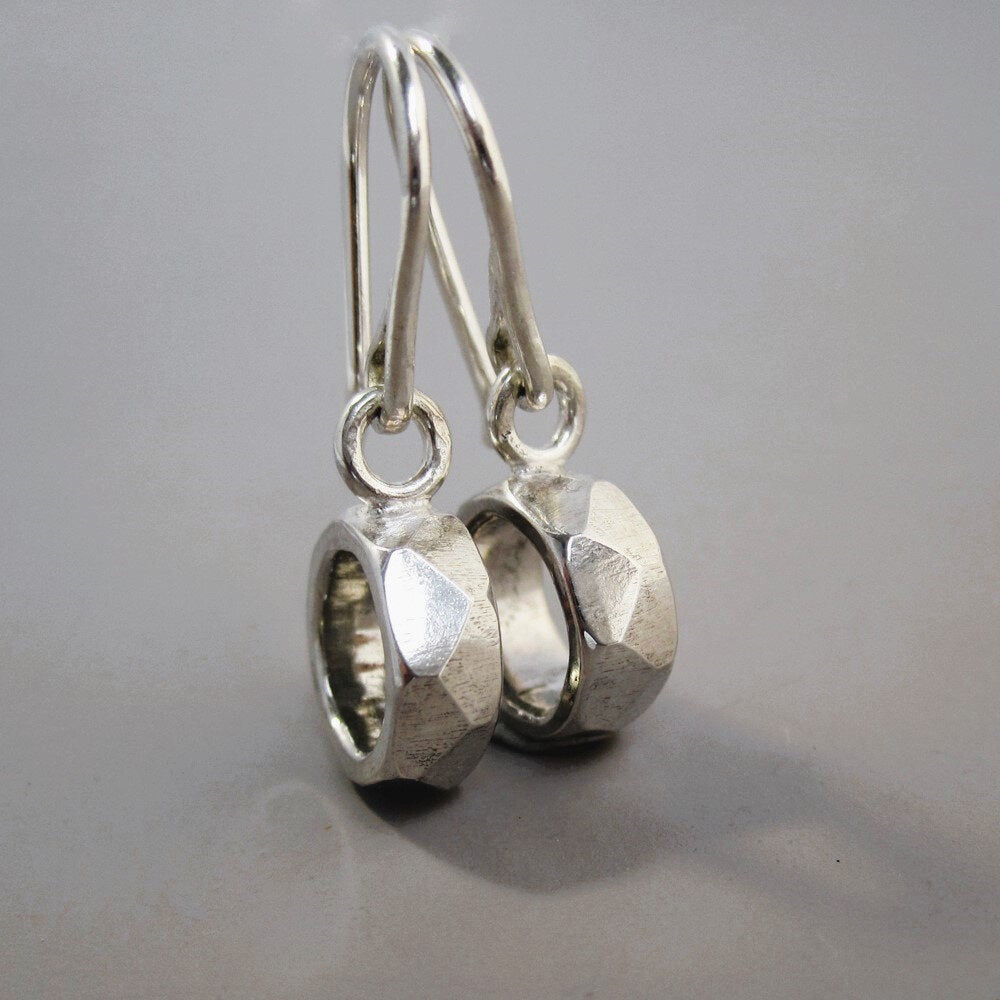 Astro Baby Sterling Silver Faceted Loop Earrings
