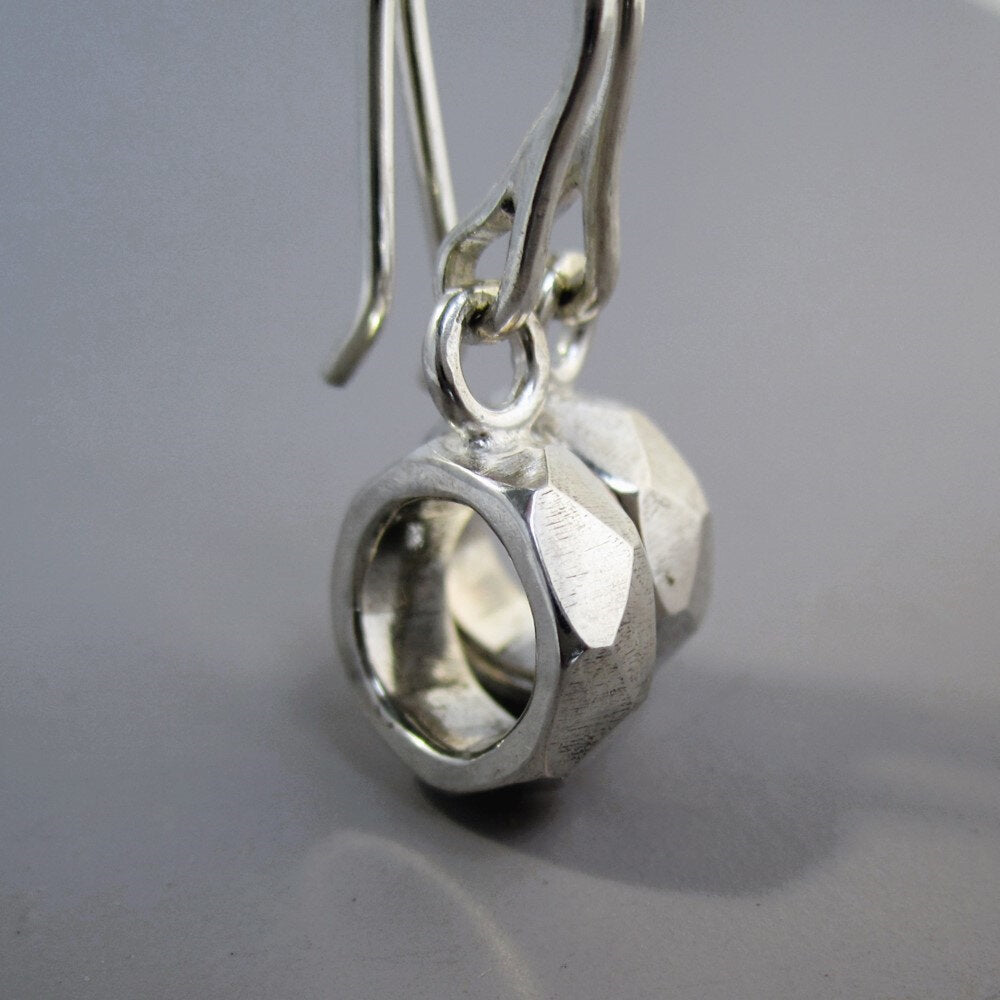 Astro Baby Sterling Silver Faceted Loop Earrings