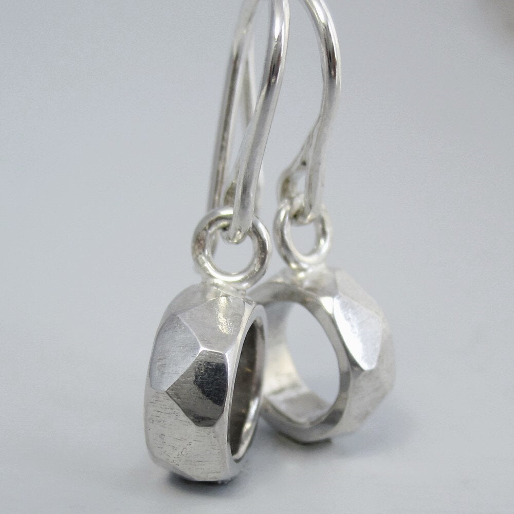 Astro Baby Sterling Silver Faceted Loop Earrings