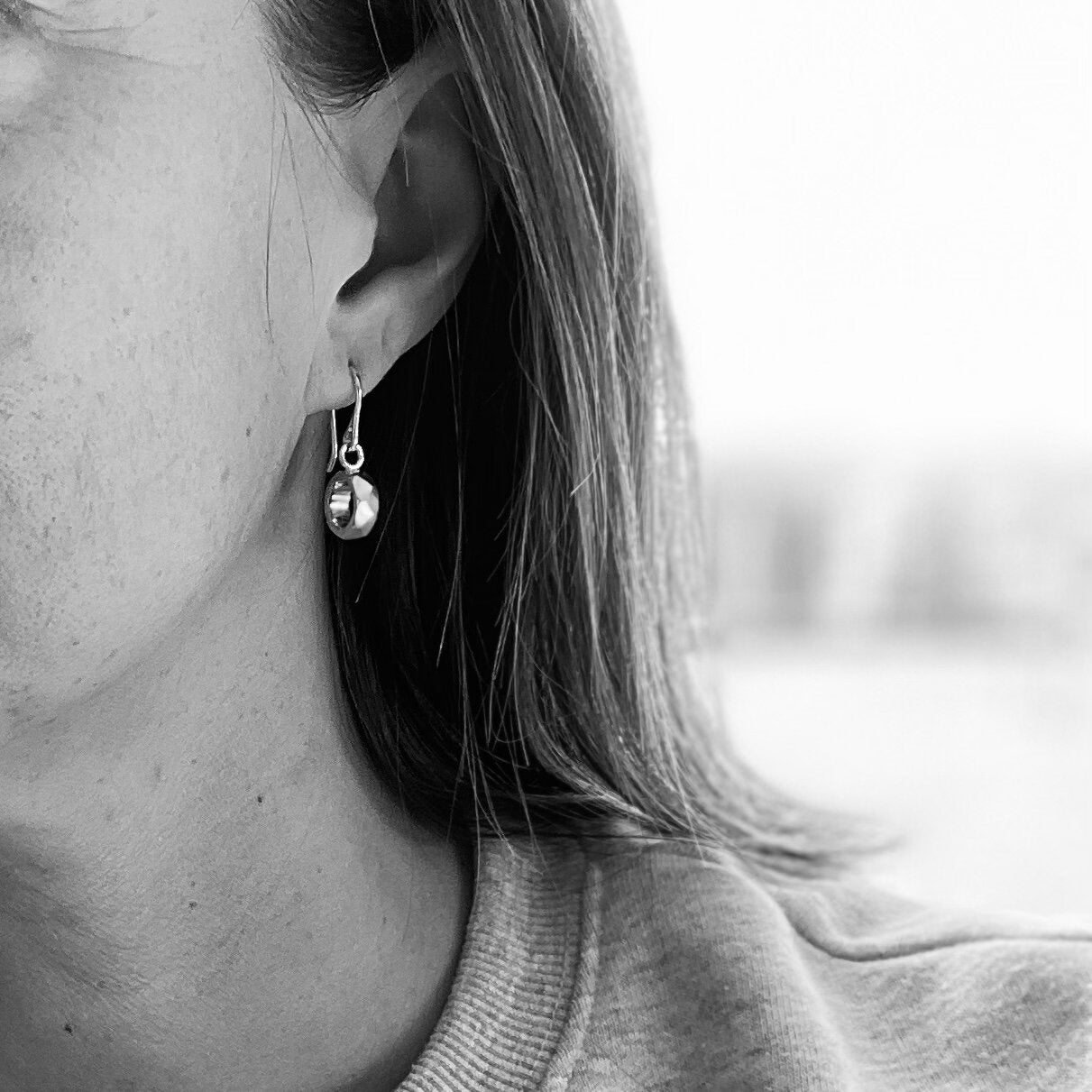 Astro Baby Sterling Silver Faceted Loop Earrings