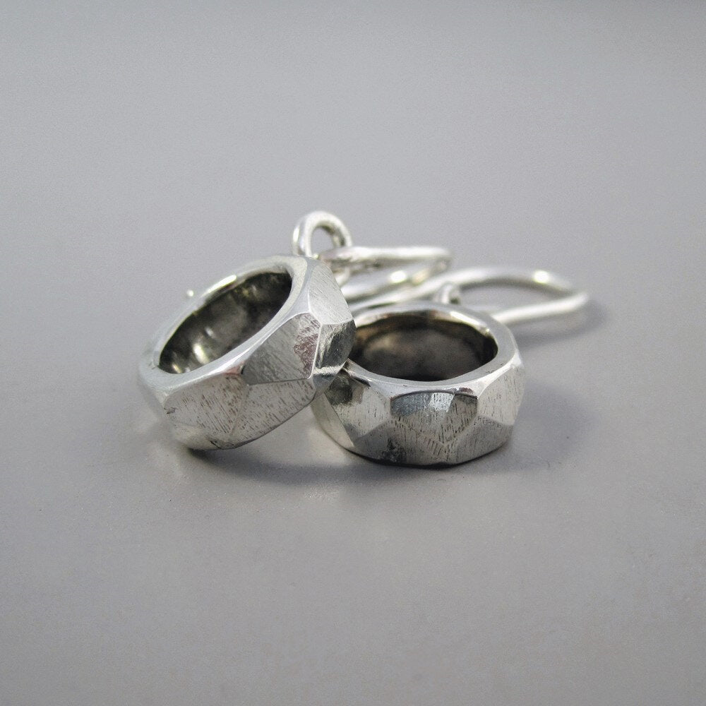 Astro Baby Sterling Silver Faceted Loop Earrings