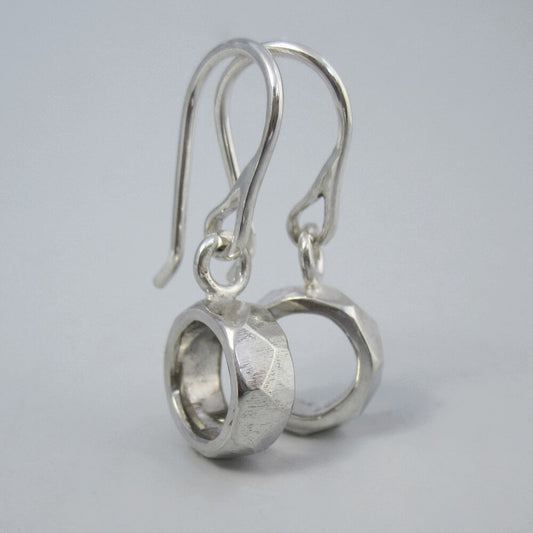 Astro Baby Sterling Silver Faceted Loop Earrings