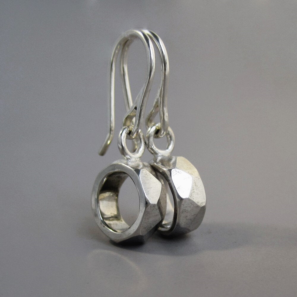 Astro Baby Sterling Silver Faceted Loop Earrings