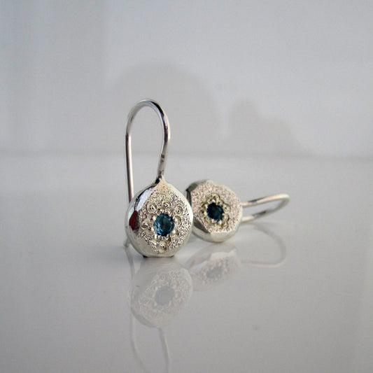 Azure Celestial Sterling Silver Drop Earrings