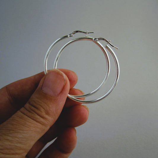Creole Sterling Silver Hoop Earring 35mm