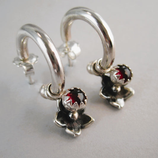 Forget Me Not ‘Wear 4 Ways’ Sterling Silver Hoops