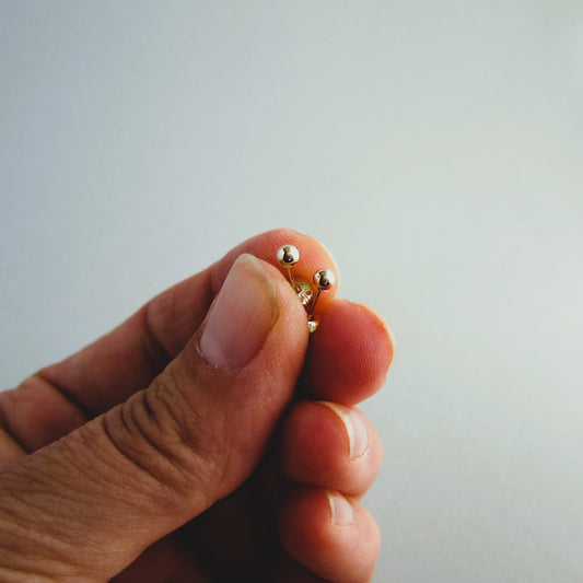 Ball Post 3mm 9ct Gold