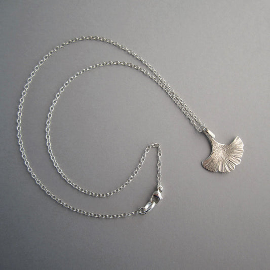 Ginkgo Leaf Necklace Sterling Silver