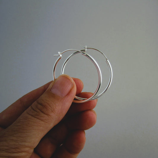 Creole Sterling Silver Hoop Earring 30mm