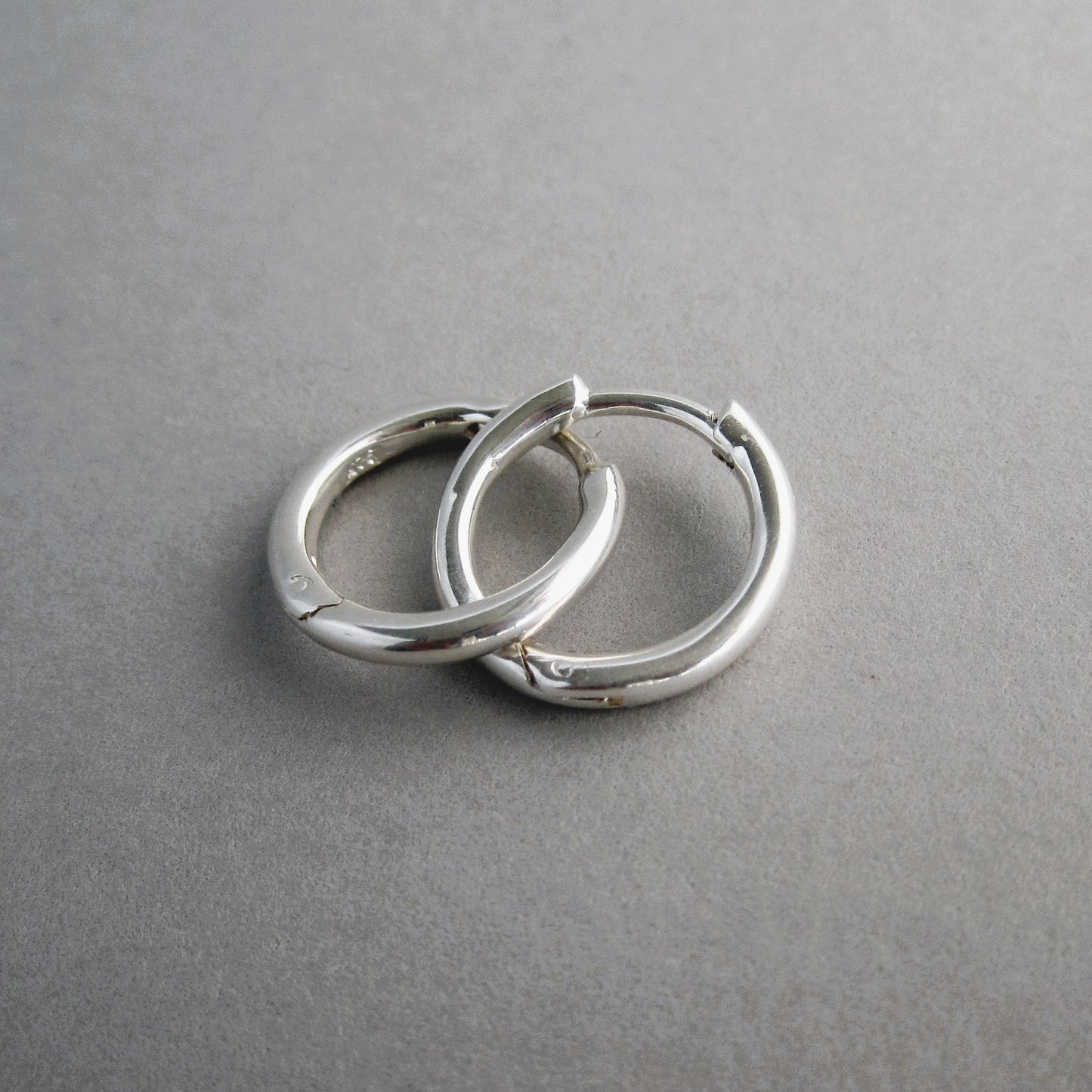 Huggie Hoops Sterling Silver 14mm