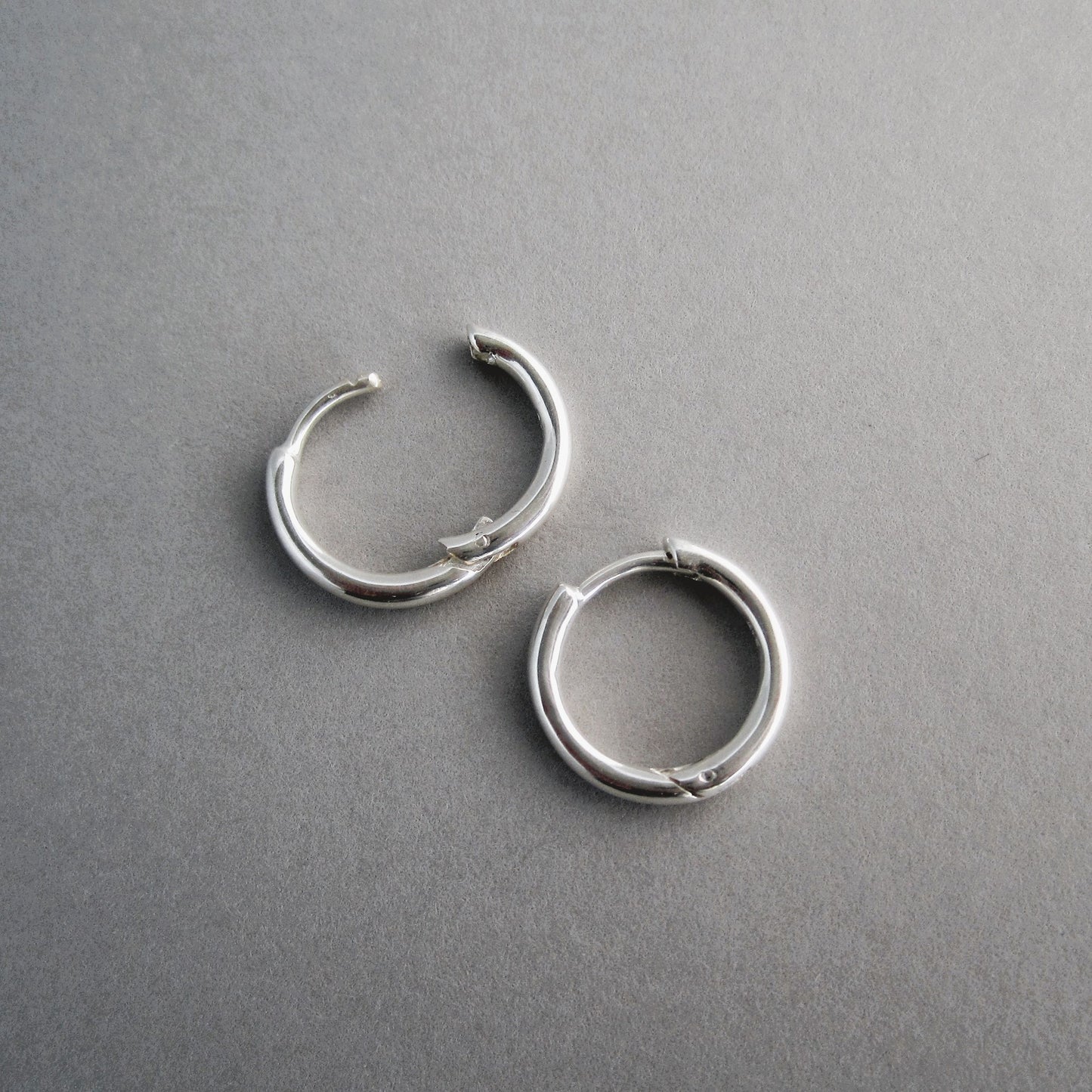 Huggie Hoops Sterling Silver 14mm