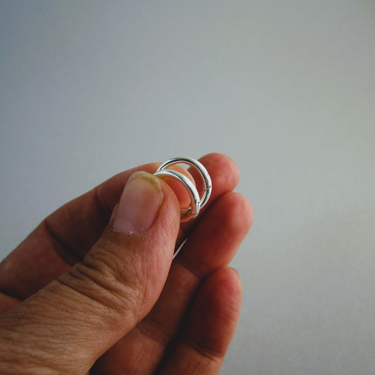 Huggie Hoops Sterling Silver 14mm