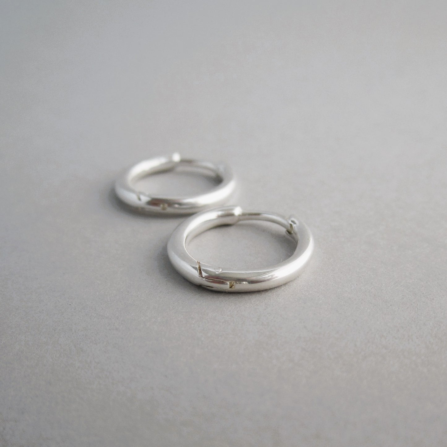 Huggie Hoops Sterling Silver 14mm