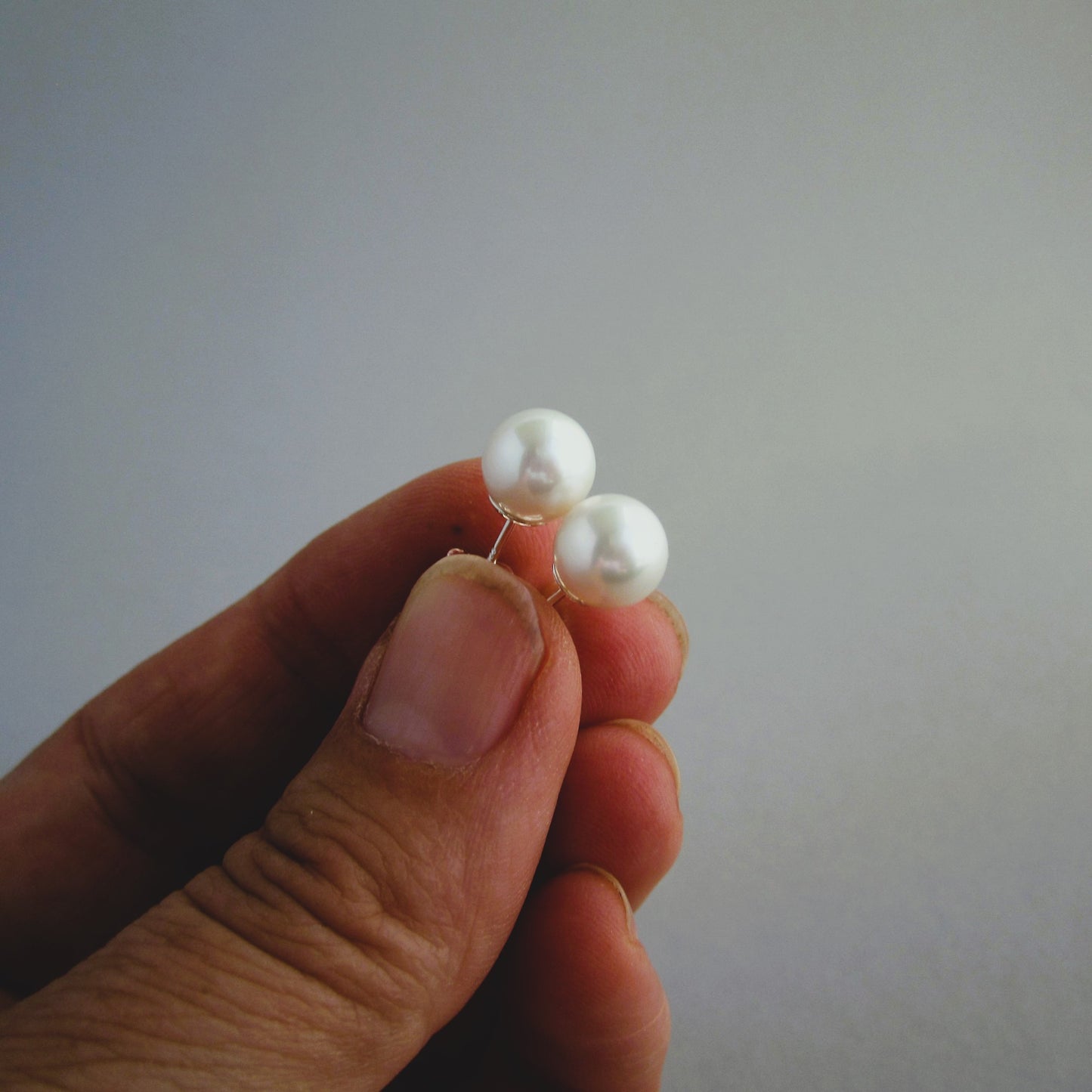 Pearl Studs Sterling Silver 8mm