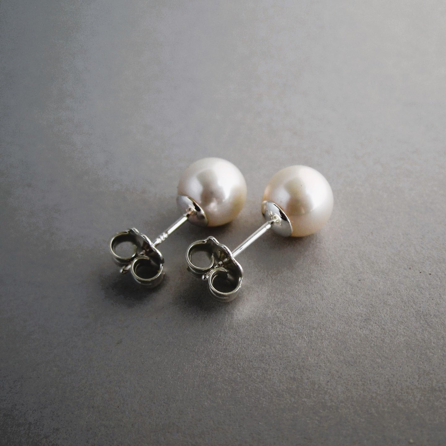Pearl Studs Sterling Silver 8mm