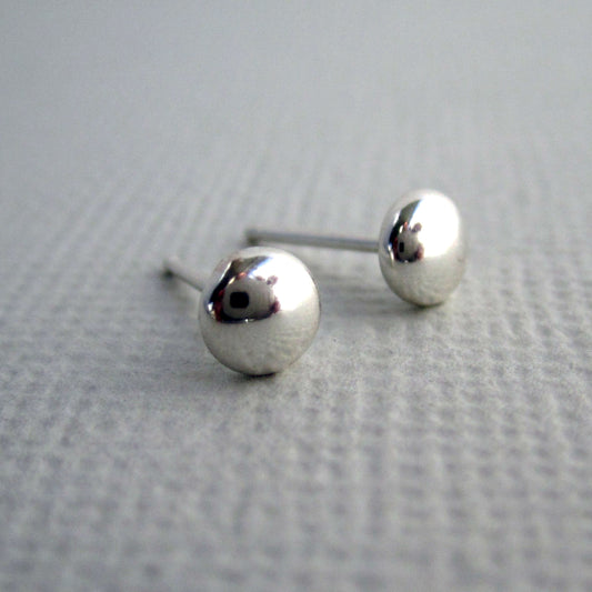 Flat Ball Post Sterling Silver 4.6mm