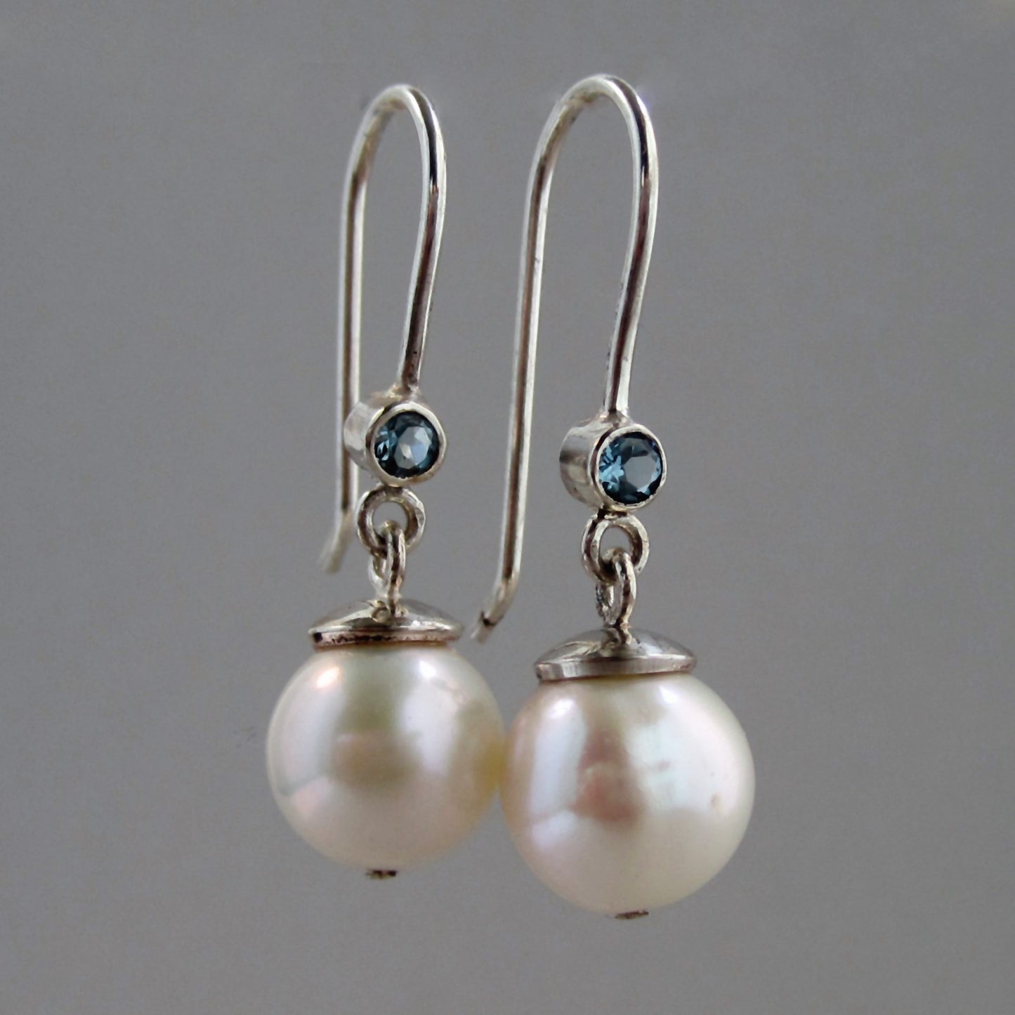 By the Light of the Moon Pearl Topaz Sterling Silver Drop Earrings