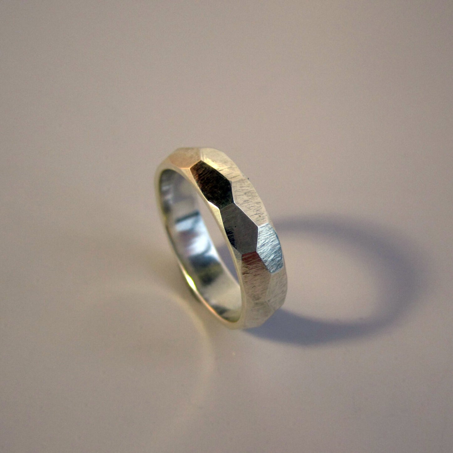 Astro Sterling Silver Unisex Faceted Ring Band