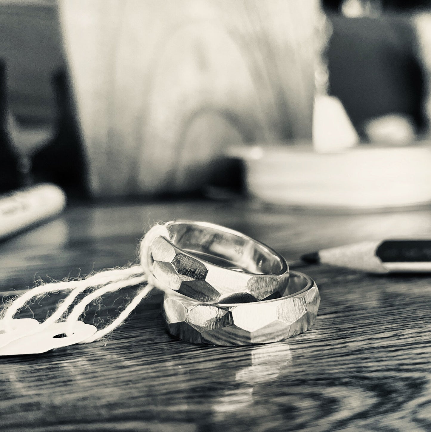 Astro Sterling Silver Unisex Faceted Ring Band