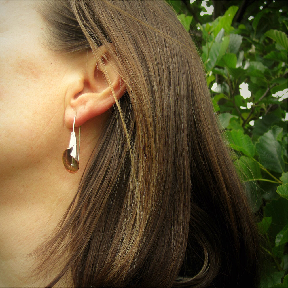 Calla Lily Earrings Sterling Silver & Copper