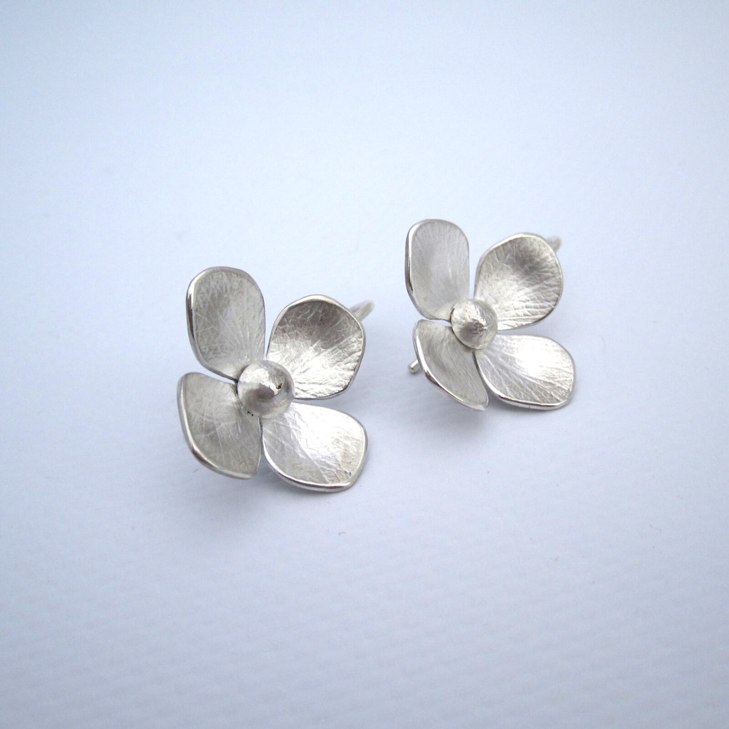 Hydrangea Earrings Large Sterling Silver