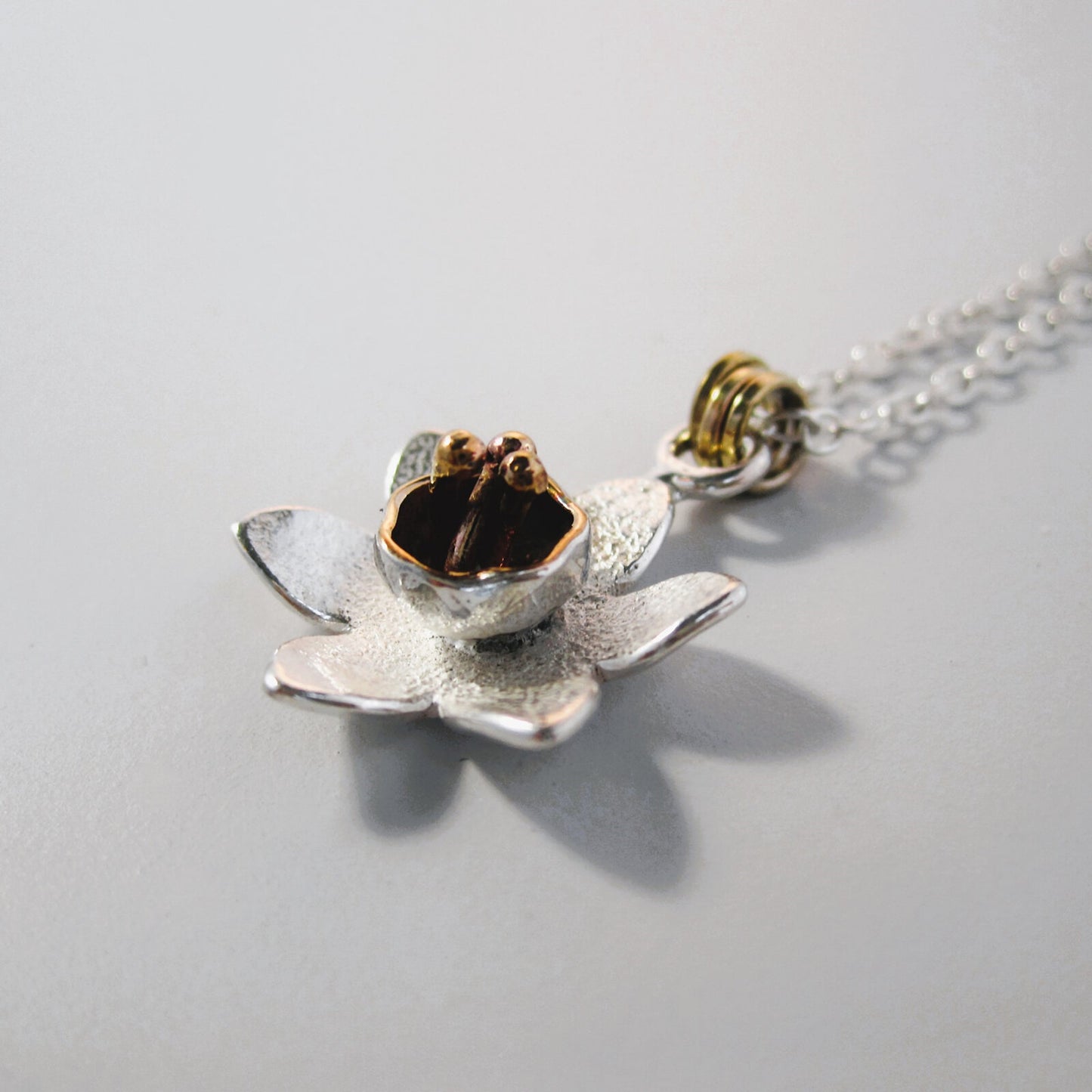Jonquil Flower Sterling Silver Necklace