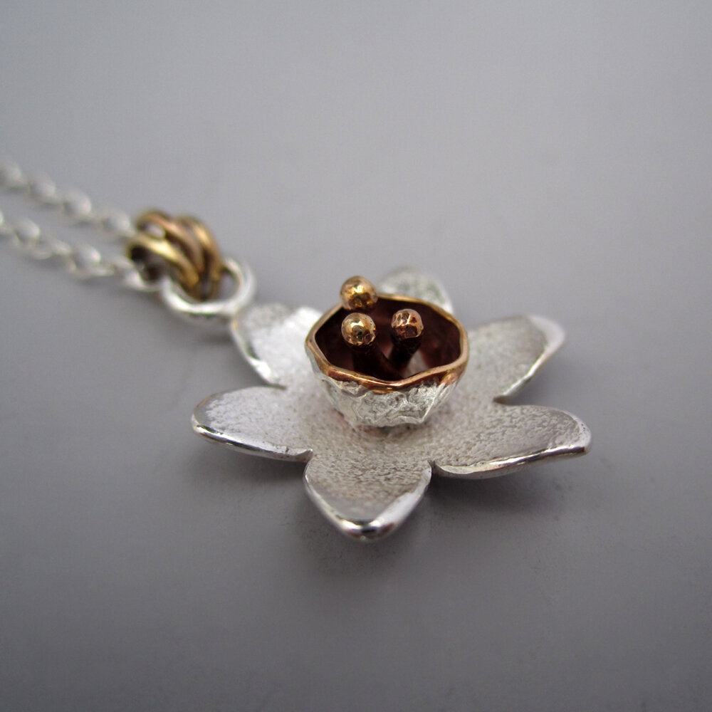 Jonquil Flower Sterling Silver Necklace