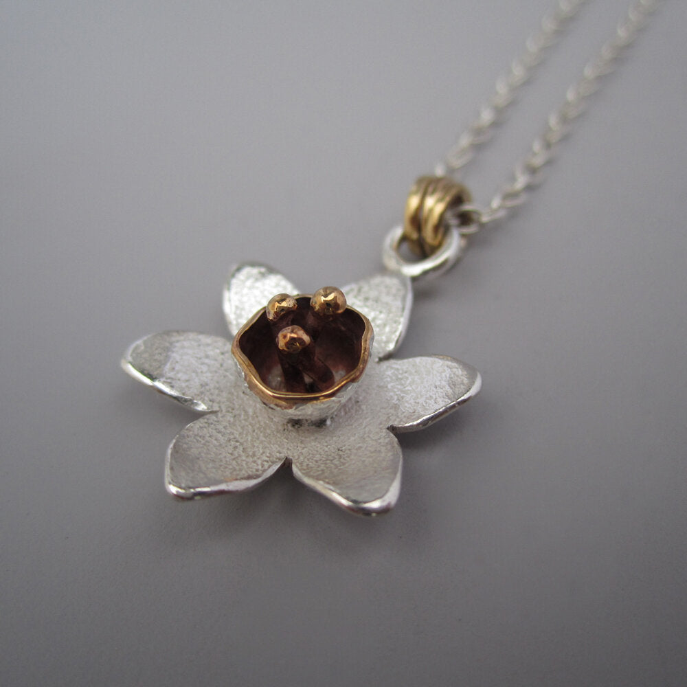 Jonquil Flower Sterling Silver Necklace