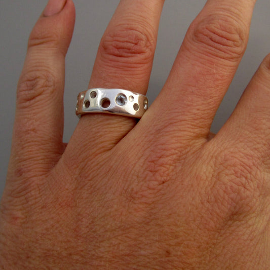 Molten Moon Sterling Silver & Topaz Ring