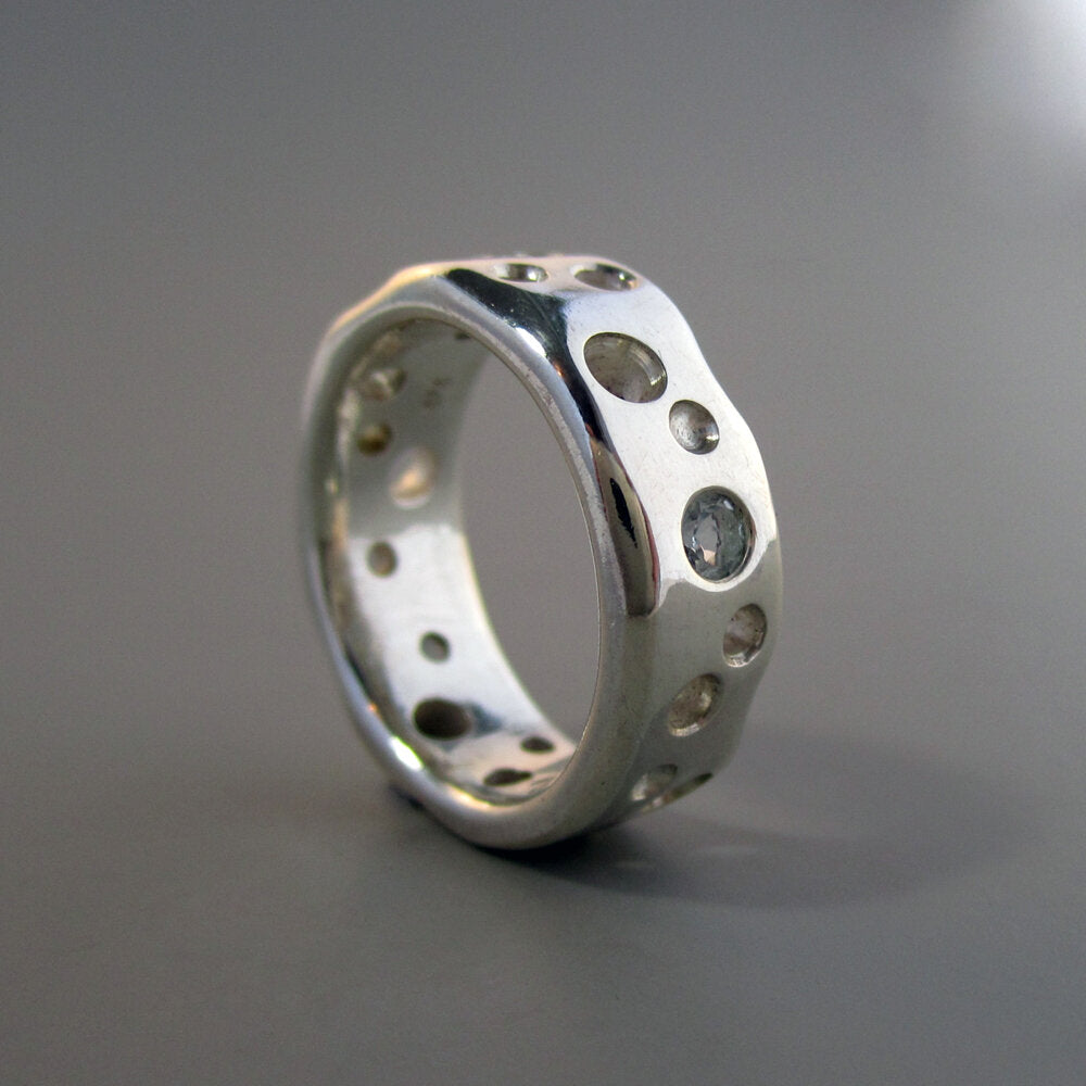 Molten Moon Sterling Silver & Topaz Ring