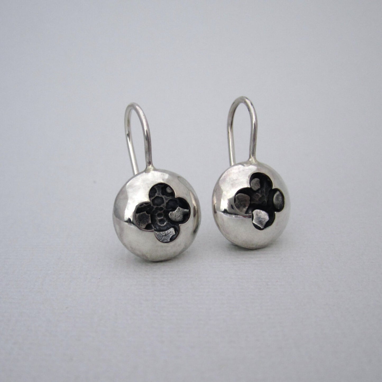 Quatre Dome Silhouette Earrings Sterling Silver