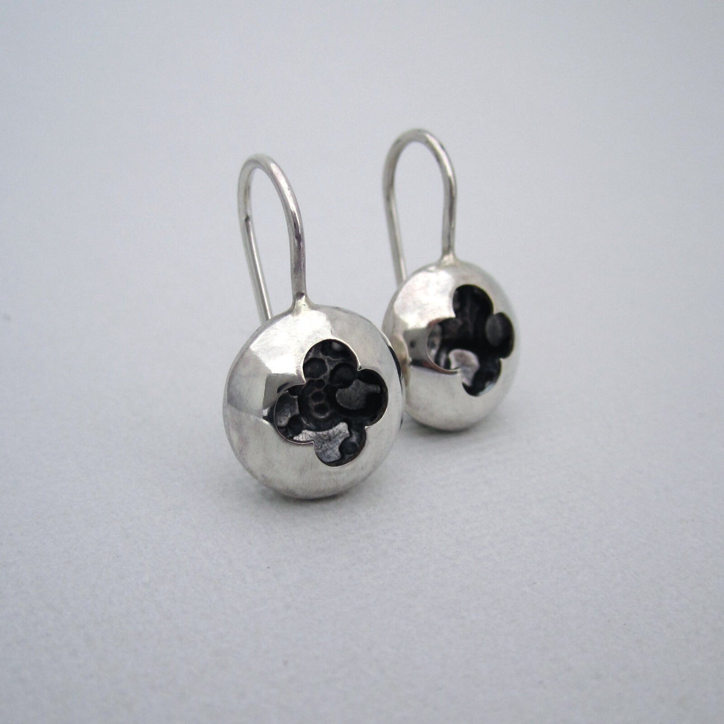 Quatre Dome Silhouette Earrings Sterling Silver