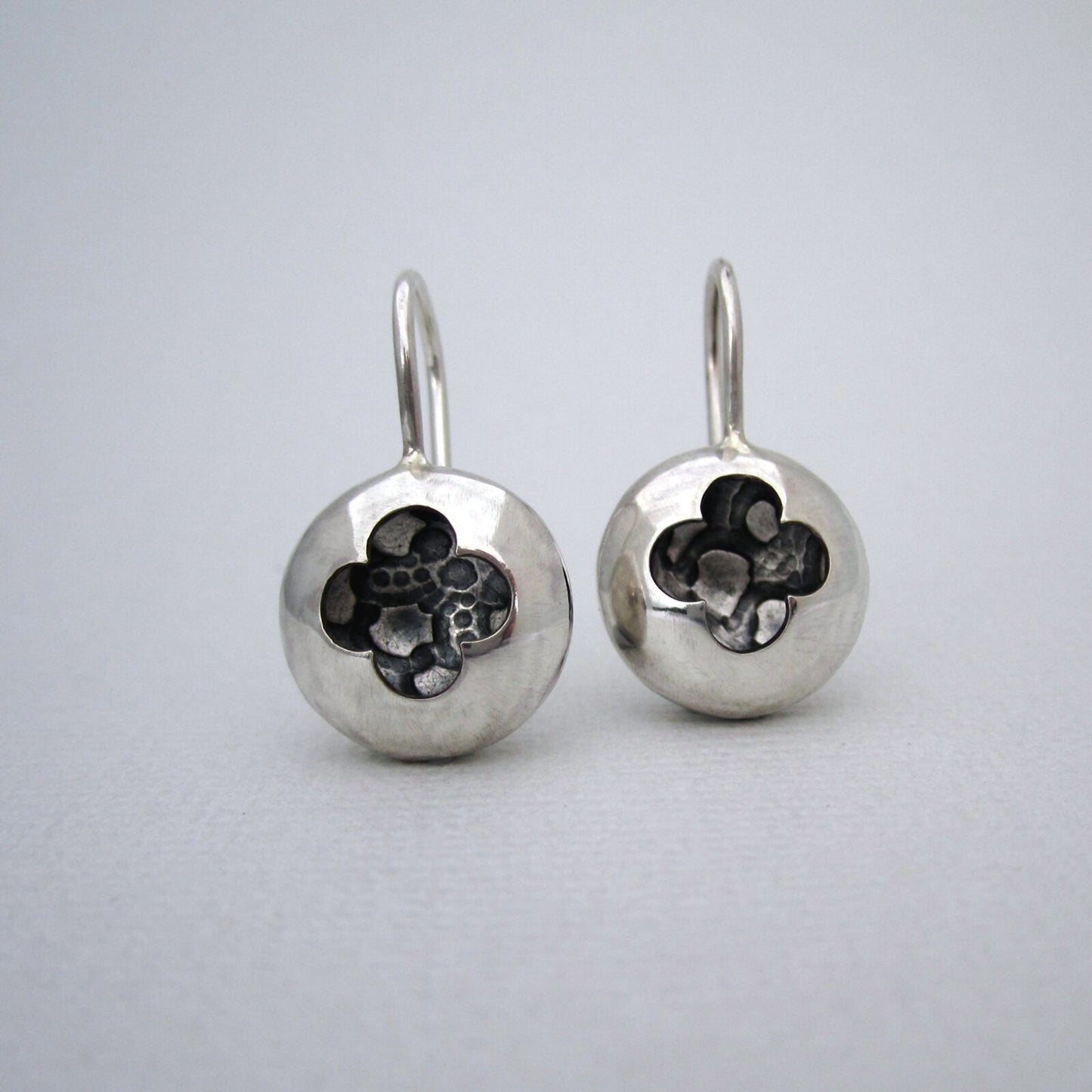 Quatre Dome Silhouette Earrings Sterling Silver