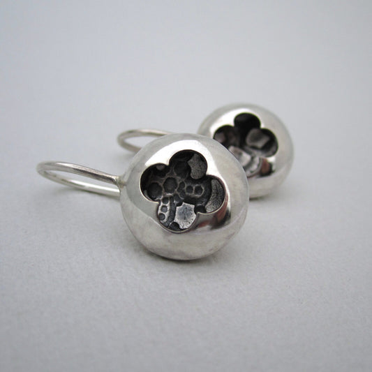 Quatre Dome Silhouette Earrings Sterling Silver