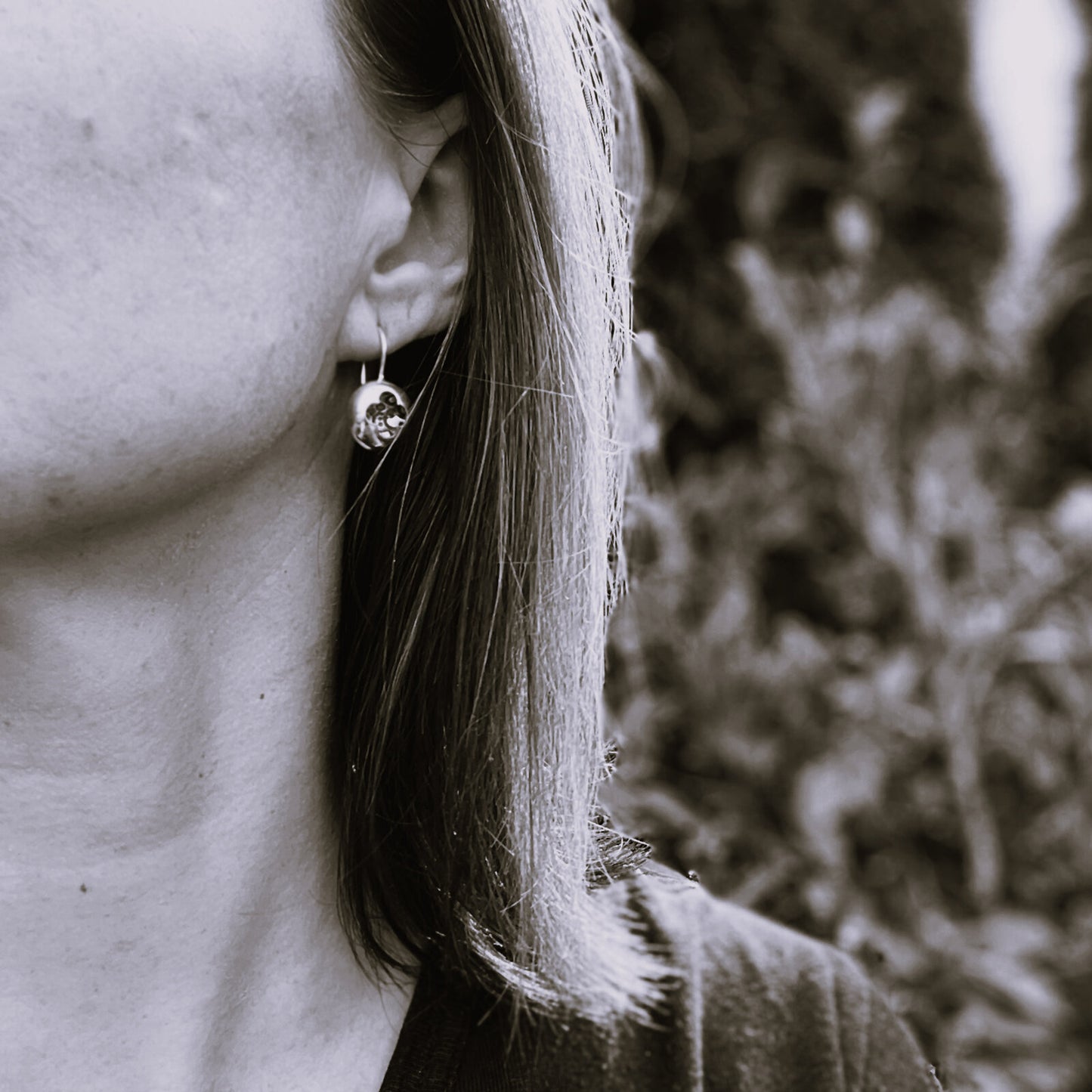 Quatre Dome Silhouette Earrings Sterling Silver