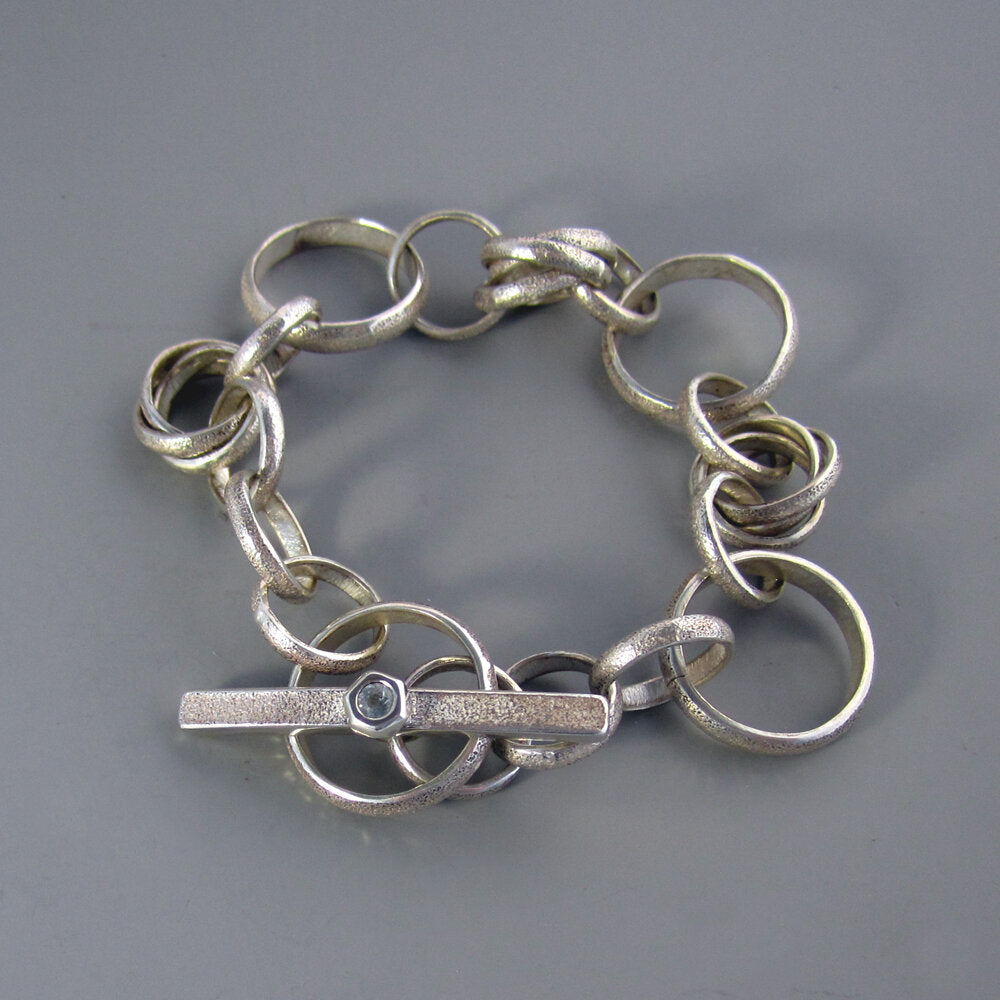 Stardust Sterling Silver & Aquamarine Bracelet