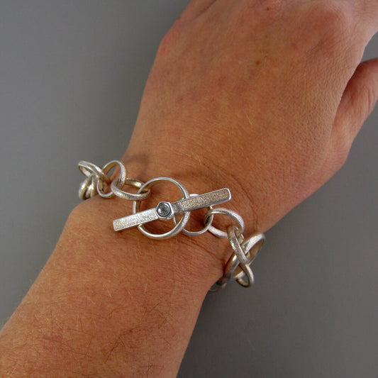 Stardust Sterling Silver & Aquamarine Bracelet