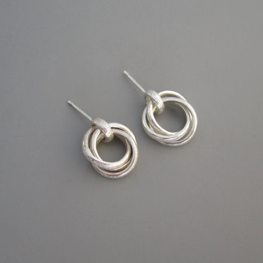 Stardust Sterling Silver Triple Hoop Earrings