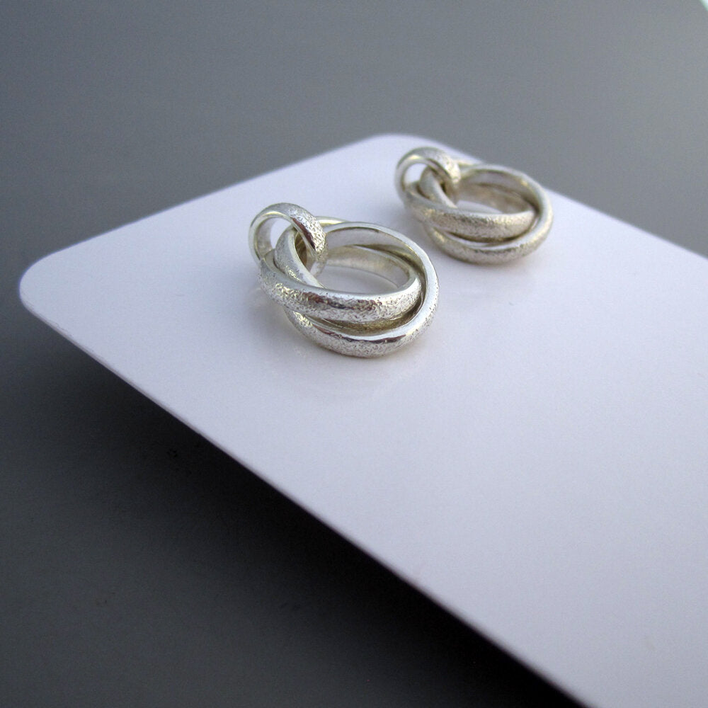 Stardust Sterling Silver Triple Hoop Earrings