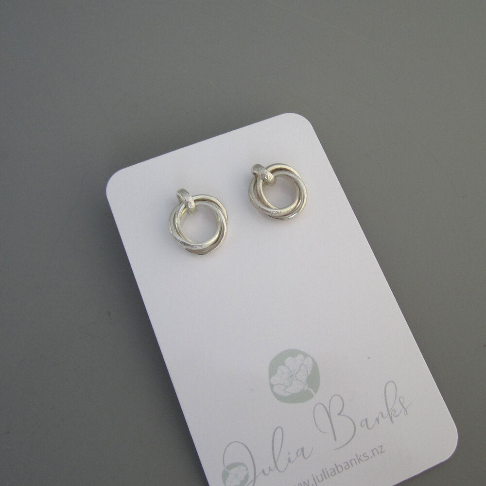 Stardust Sterling Silver Triple Hoop Earrings