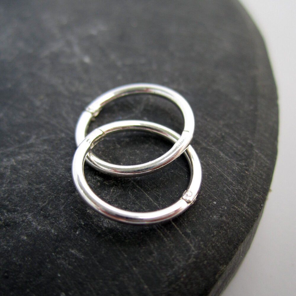 Sterling Silver Sleeper Hoop Earrings