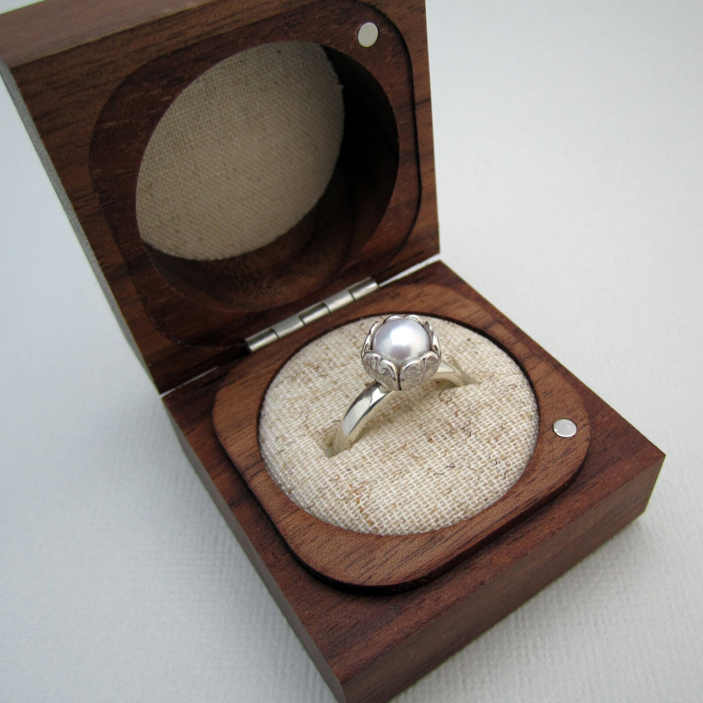 Tulip Dress Ring Sterling Silver & Freshwater Pearl