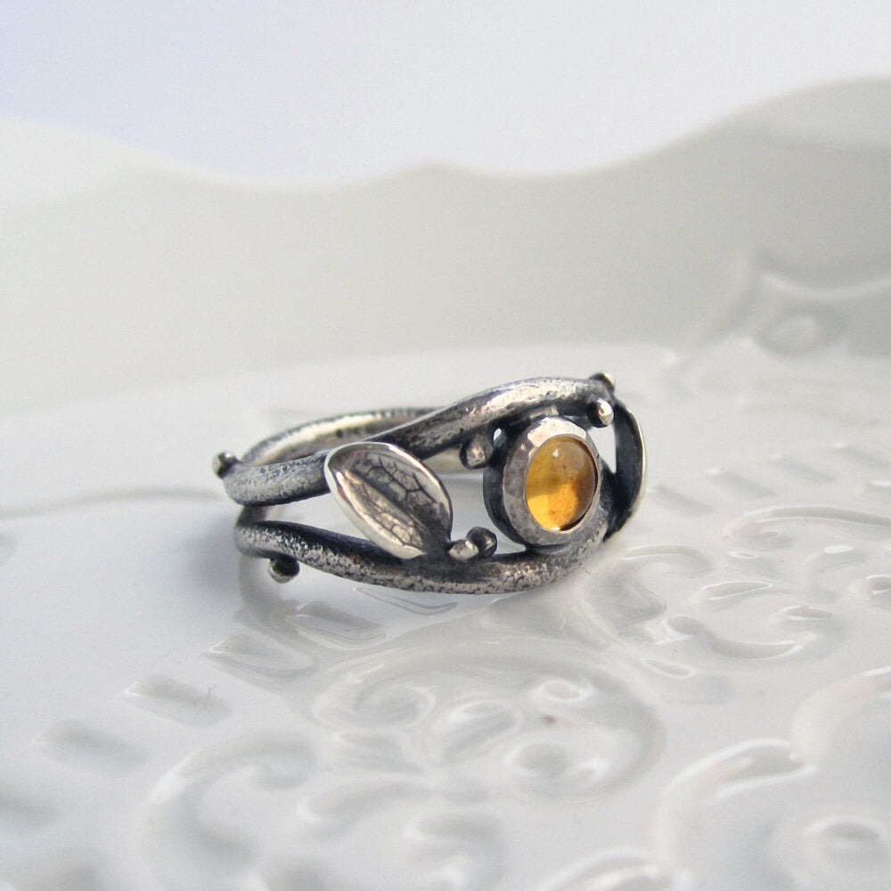 Twig Sterling Silver & Citrine Ring