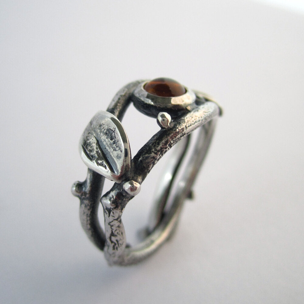 Twig Sterling Silver & Citrine Ring