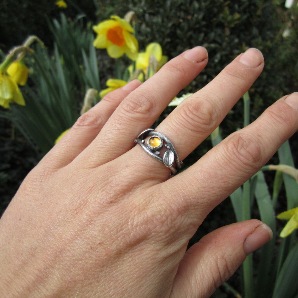 Twig Sterling Silver & Citrine Ring