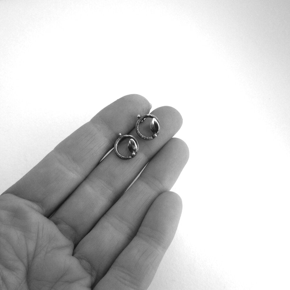 Twig Wreath Earrings Sterling Silver