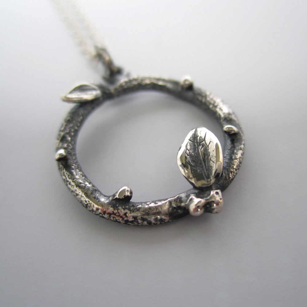 Twig Wreath Necklace Sterling Silver