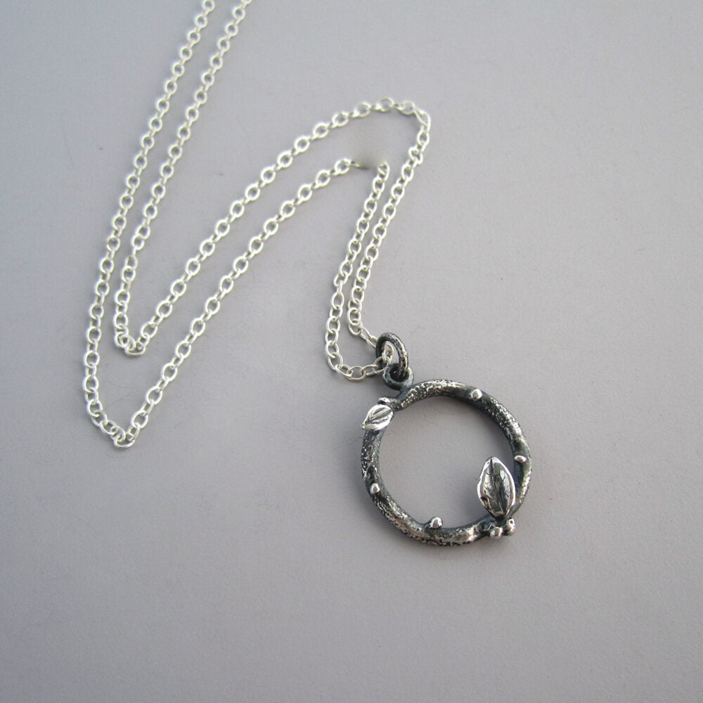 Twig Wreath Necklace Sterling Silver