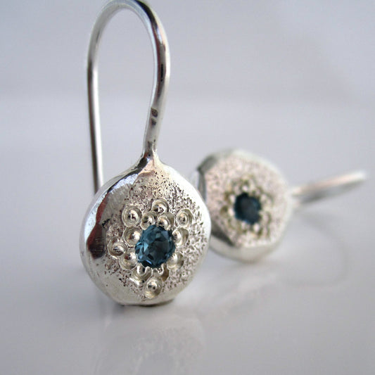 Azure Celestial Sterling Silver Drop Earrings