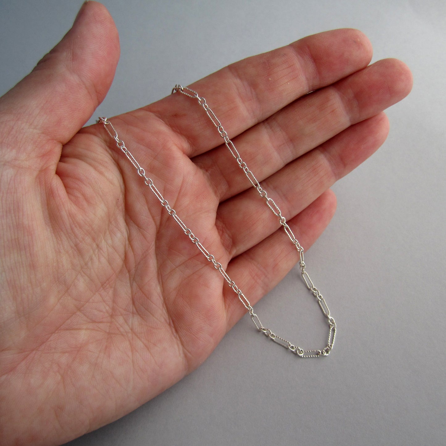 Fancy Link Lightweight Sterling Silver Chain